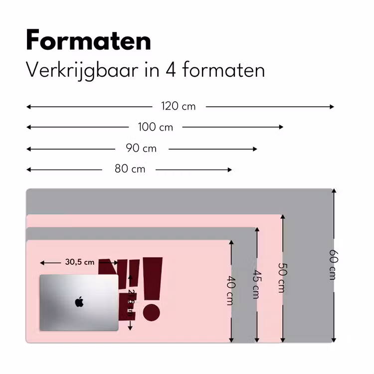 Bureau onderlegger - Nice - Uitroepteken - Roze — 8
