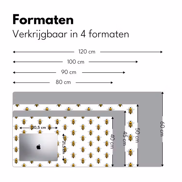 Bureau onderlegger - Bijen - Tijdloos - Wit — 8