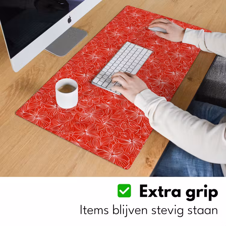 Bureau onderlegger - Bloemen - Patroon - Rood — 6