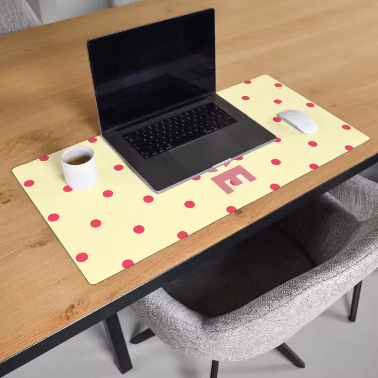 Bureau onderlegger - Nice - Stippen - Roze - Geel — 3