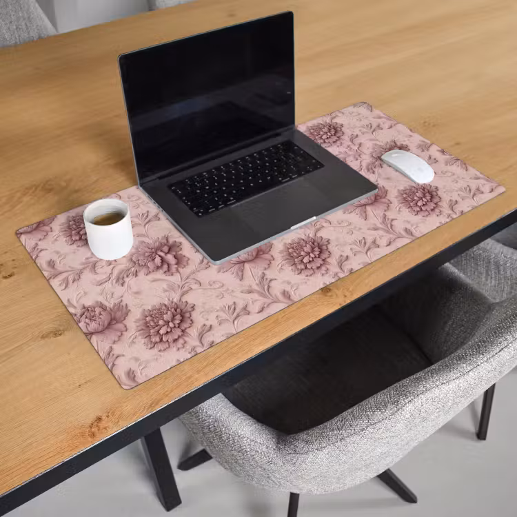 Bureau onderlegger - Reliëf - Pioenrozen - Roze — 3