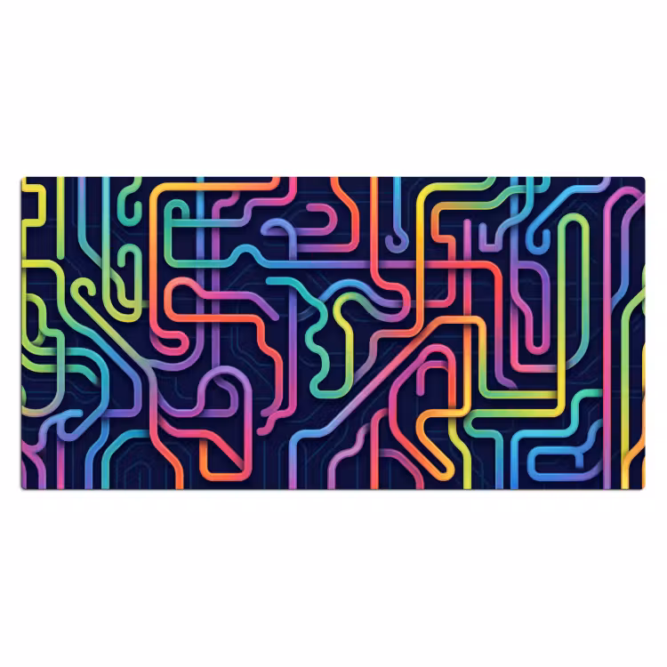 Bureau onderlegger - Retro - Abstract - Neon — 2