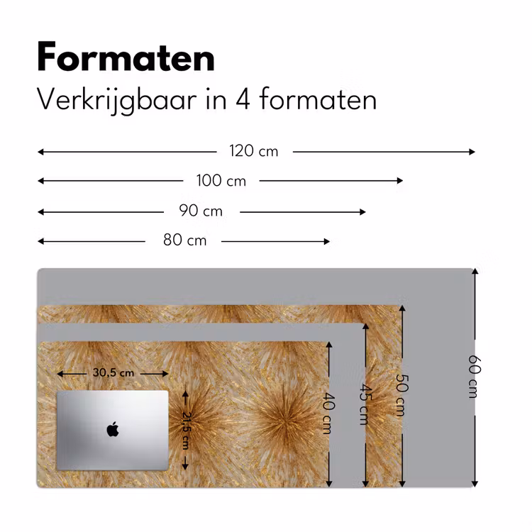 Bureau onderlegger - Explosie - Abstract - Goud - Wit — 8