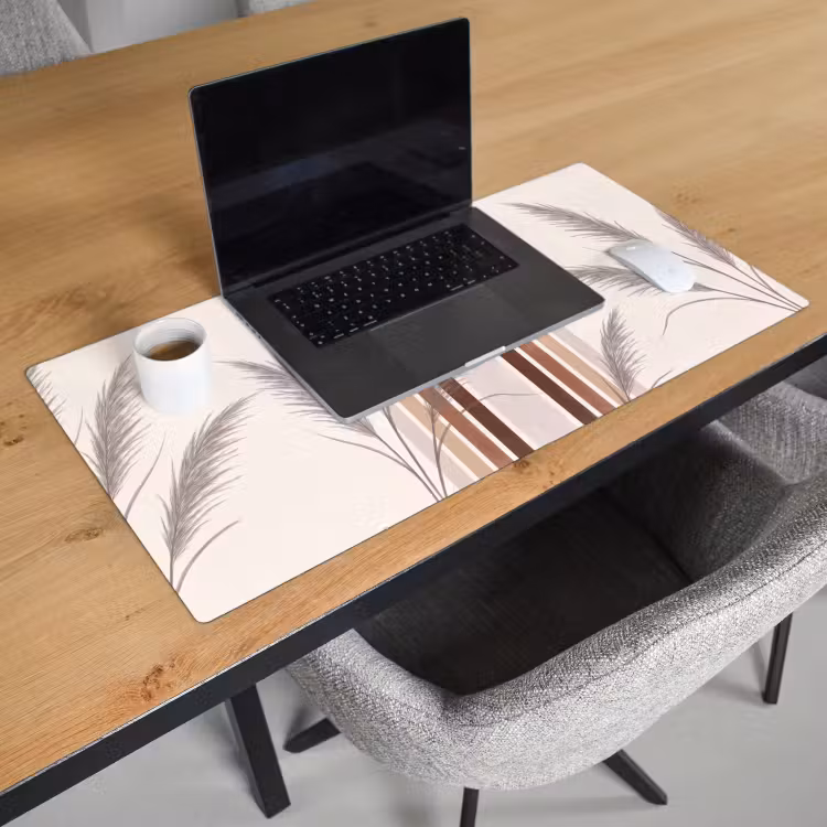Bureau onderlegger - Abstract - Bogen - Plant - Boho - Beige — 3