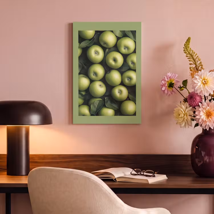 Canvas schilderij - Appels - Groen - bladeren — 3