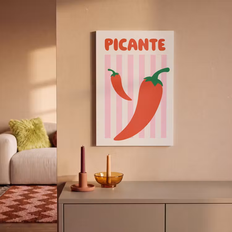 Canvas schilderij - Pittig - Pepers - Rood — 1