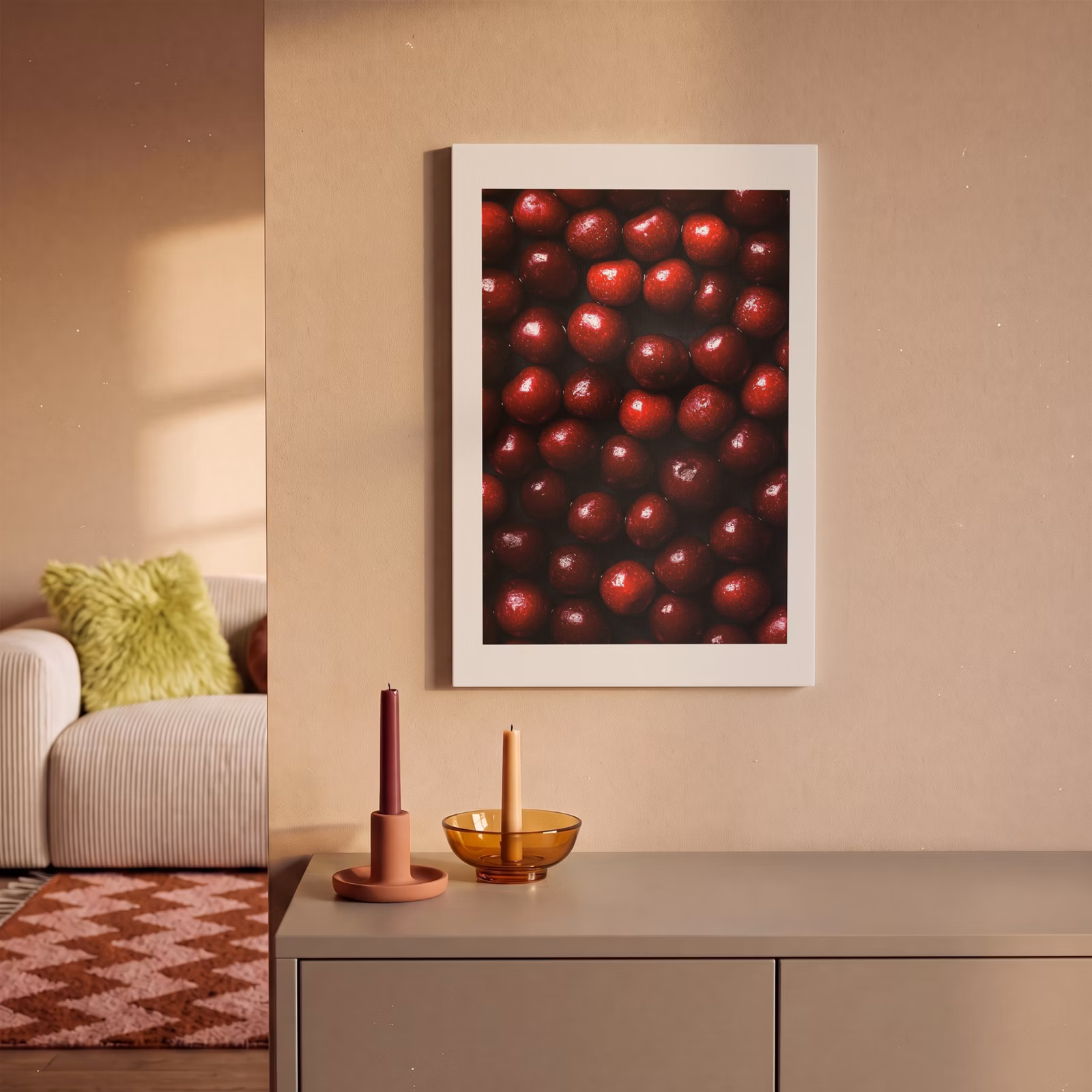 Canvas schilderij - Kersen - Rood — 1
