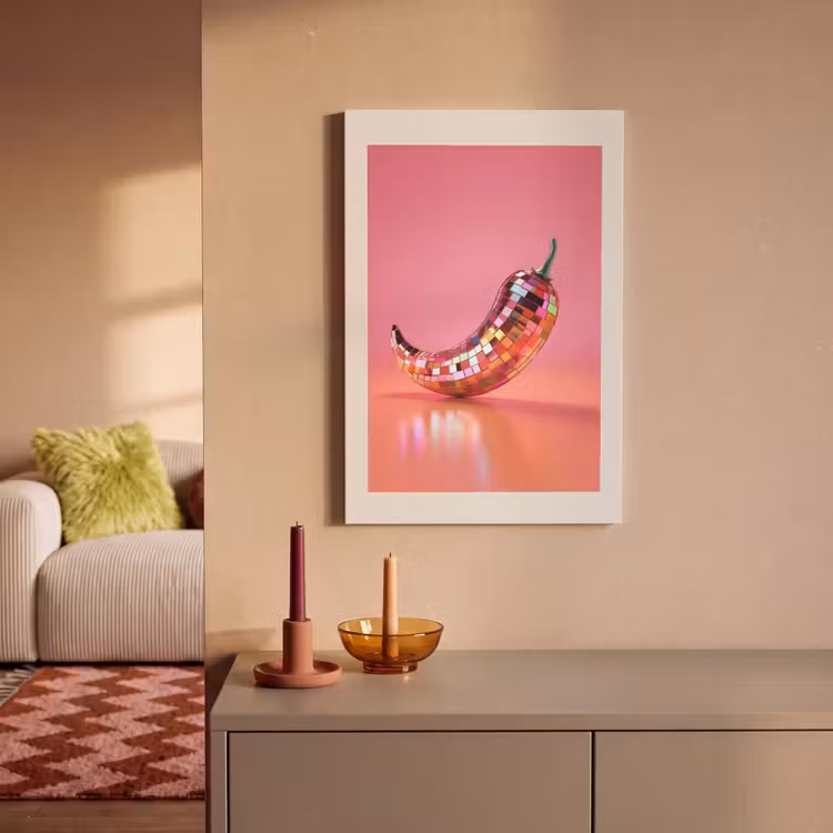 Canvas schilderij - Disco - Peper - Roze — 1