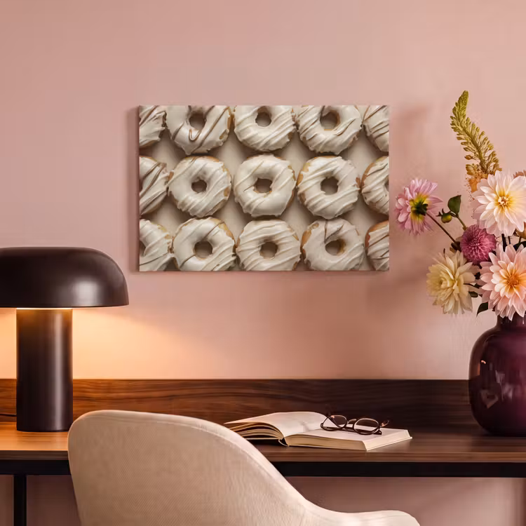 Canvas schilderij - Donuts - Chocolade - Wit - Beige — 3