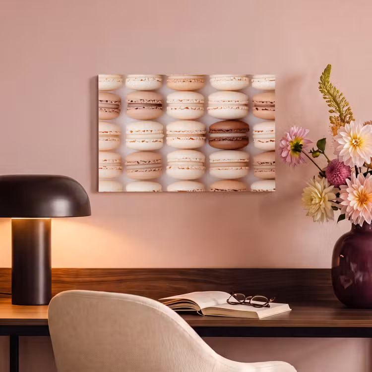 Canvas schilderij - Macarons - Beige - Bruin — 3