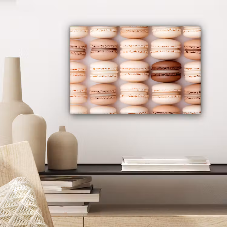 Canvas schilderij - Macarons - Beige - Bruin — 4