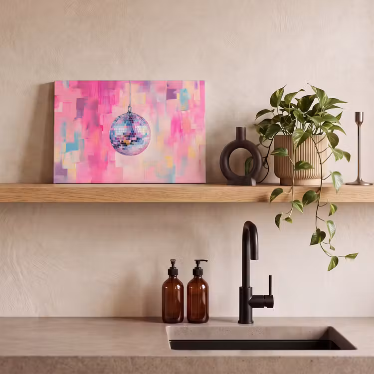 Canvas schilderij - Discobal - Pink - Verf — 2