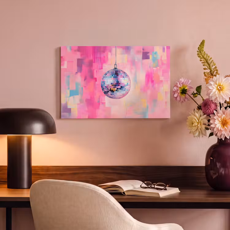 Canvas schilderij - Discobal - Pink - Verf — 3