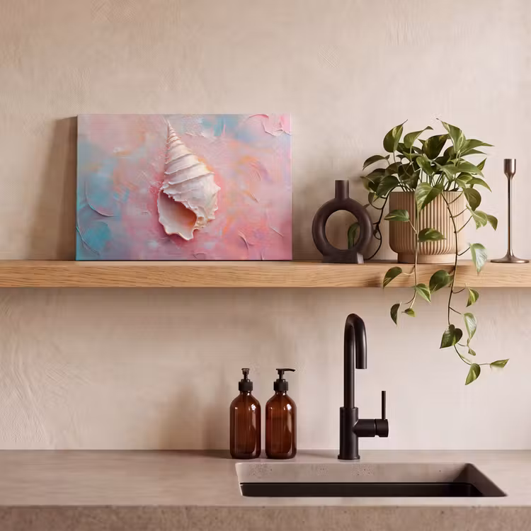 Canvas schilderij - Schelp - Pastel - Pink — 2
