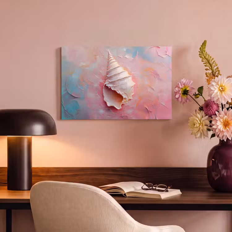 Canvas schilderij - Schelp - Pastel - Pink — 3
