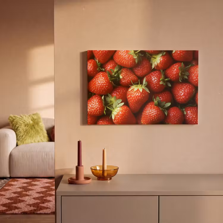 Canvas schilderij - Aardbei - Fruit - Rood — 1