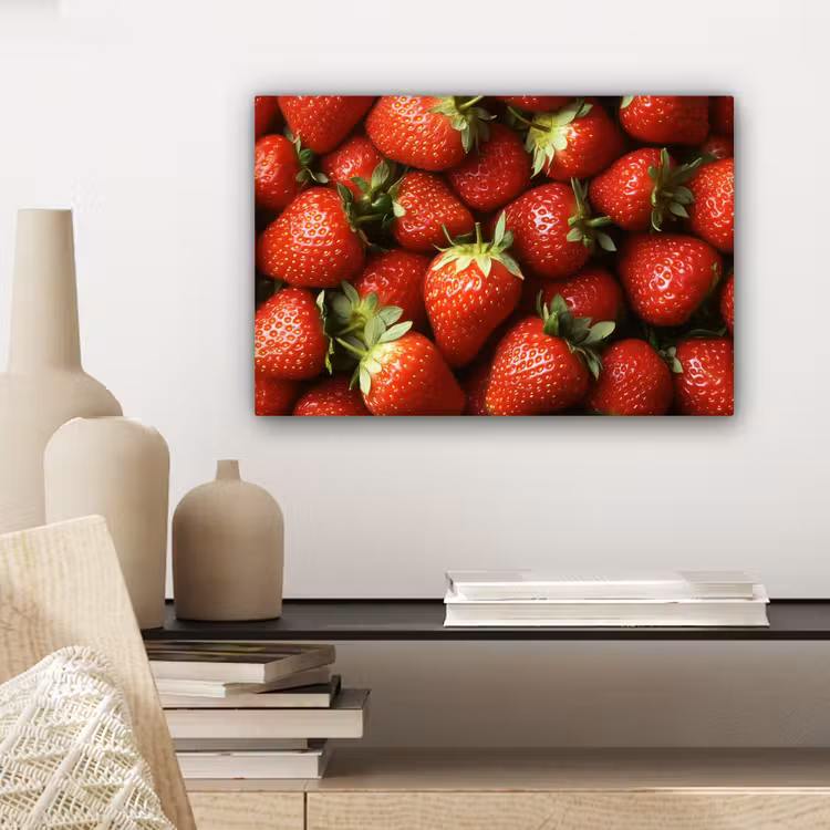 Canvas schilderij - Aardbei - Fruit - Rood — 4