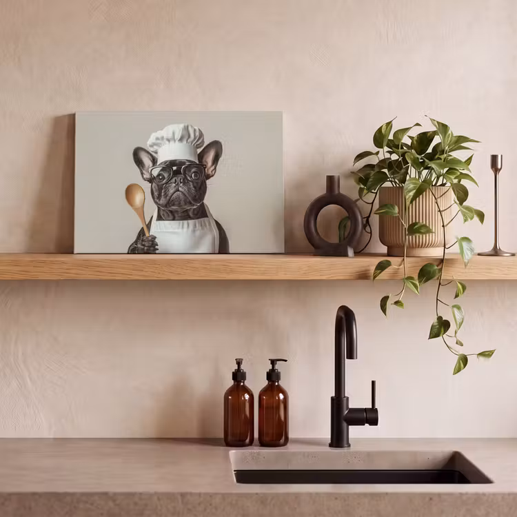 Canvas schilderij - Bril - Hond - Kok — 2