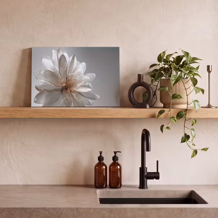 Canvas schilderij - Bloem - Wit - Neutraal — 2