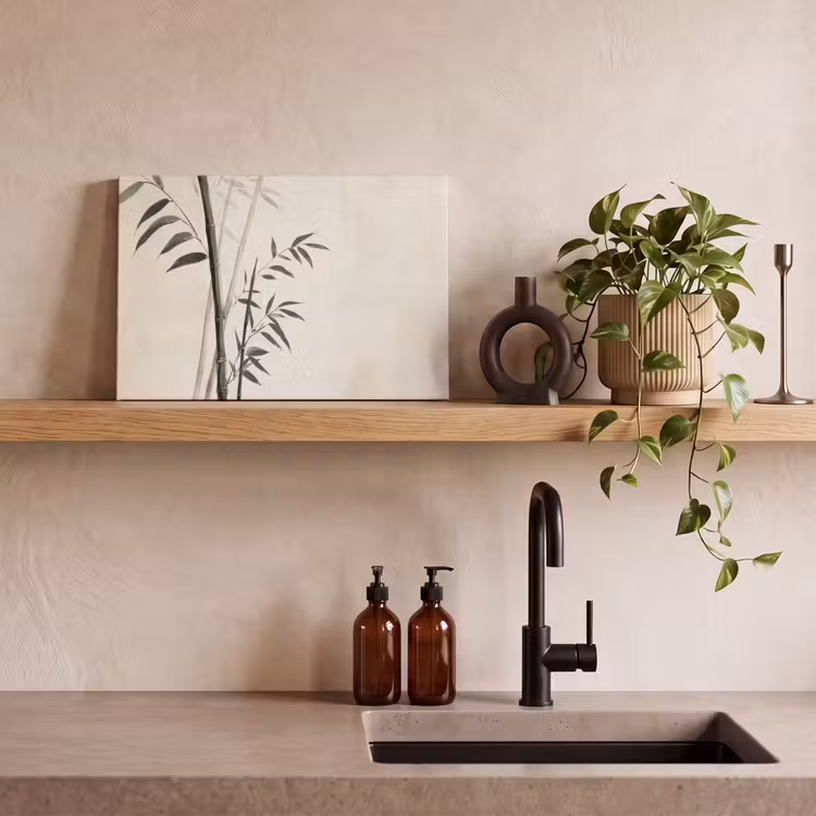 Canvas schilderij - Japandi - Bamboe - Beige — 2