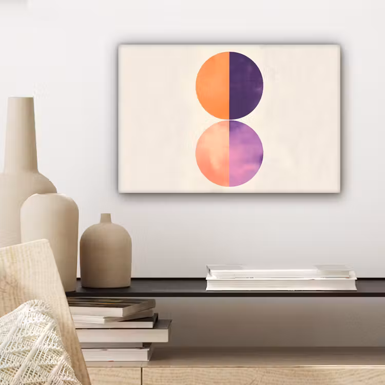 Canvas schilderij - Abstract - Cirkels - Paars — 4