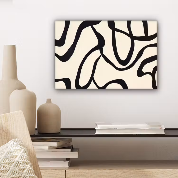 Canvas schilderij - Abstract - Lijnen - Modern - Beige — 4