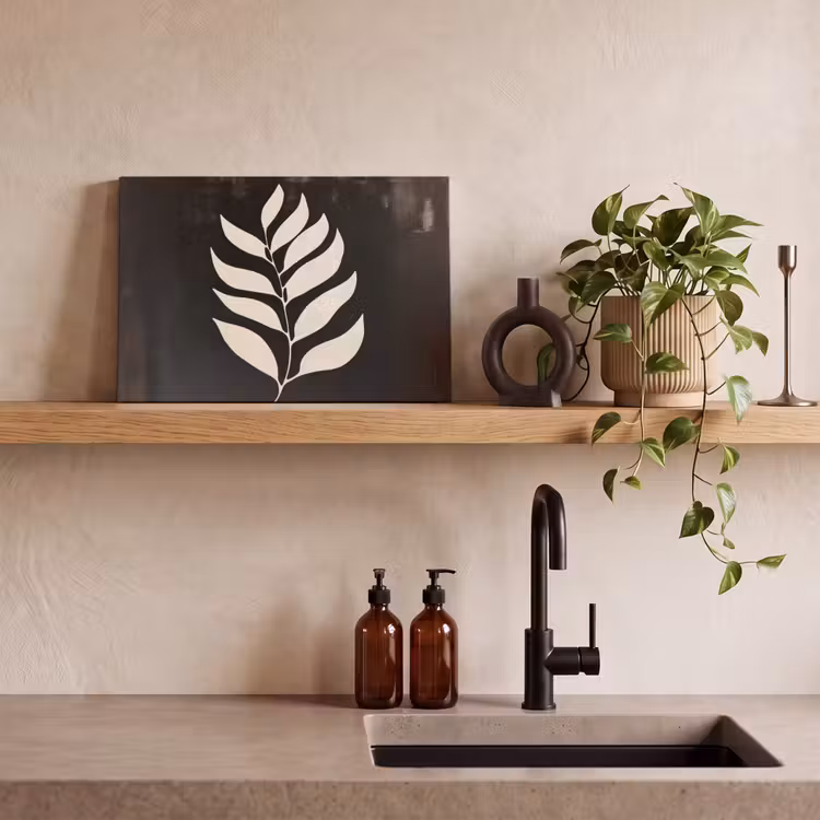 Canvas schilderij - Blad - Wit - Minimalistisch — 2