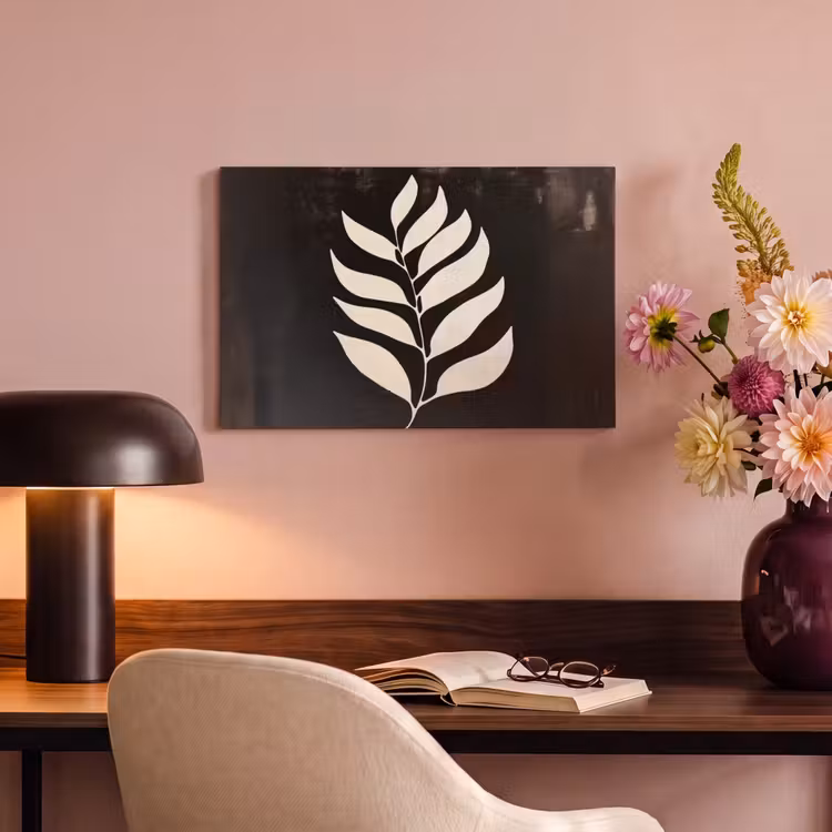 Canvas schilderij - Blad - Wit - Minimalistisch — 3