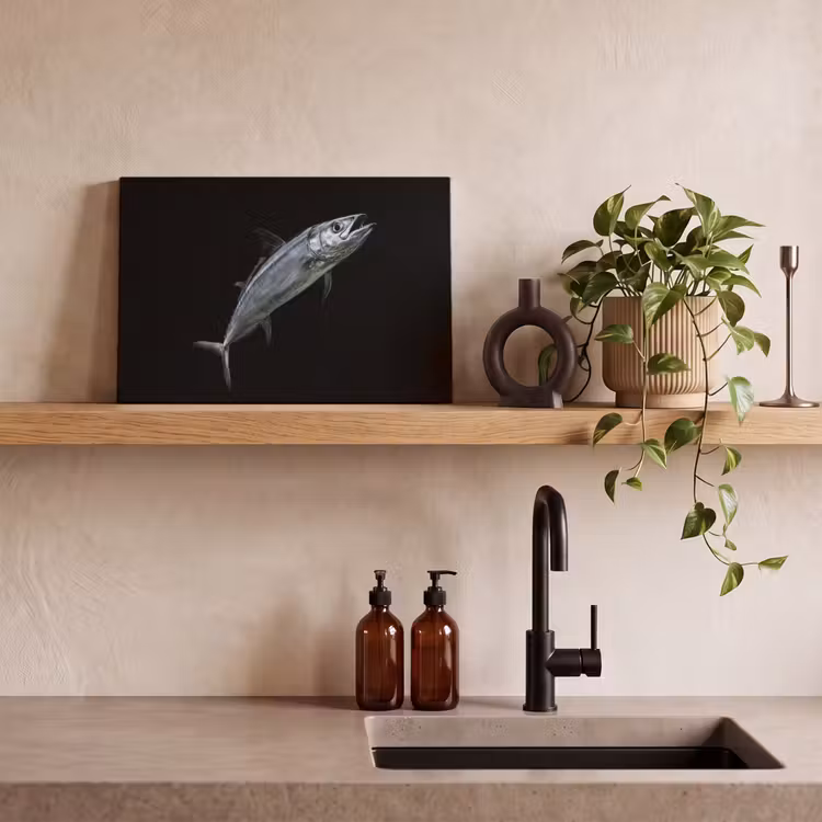 Canvas schilderij - Makreel - Vis - Zwart — 2