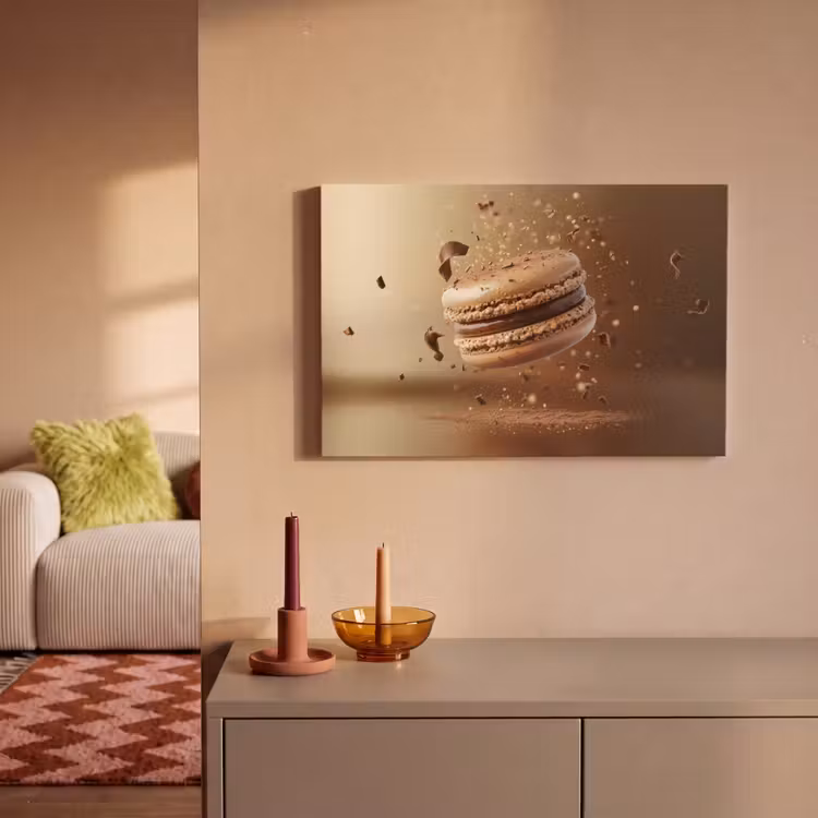 Canvas schilderij - Chocolade - Macarons - Eten - Snoep — 1