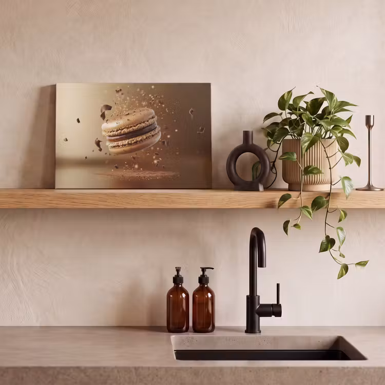 Canvas schilderij - Chocolade - Macarons - Eten - Snoep — 2