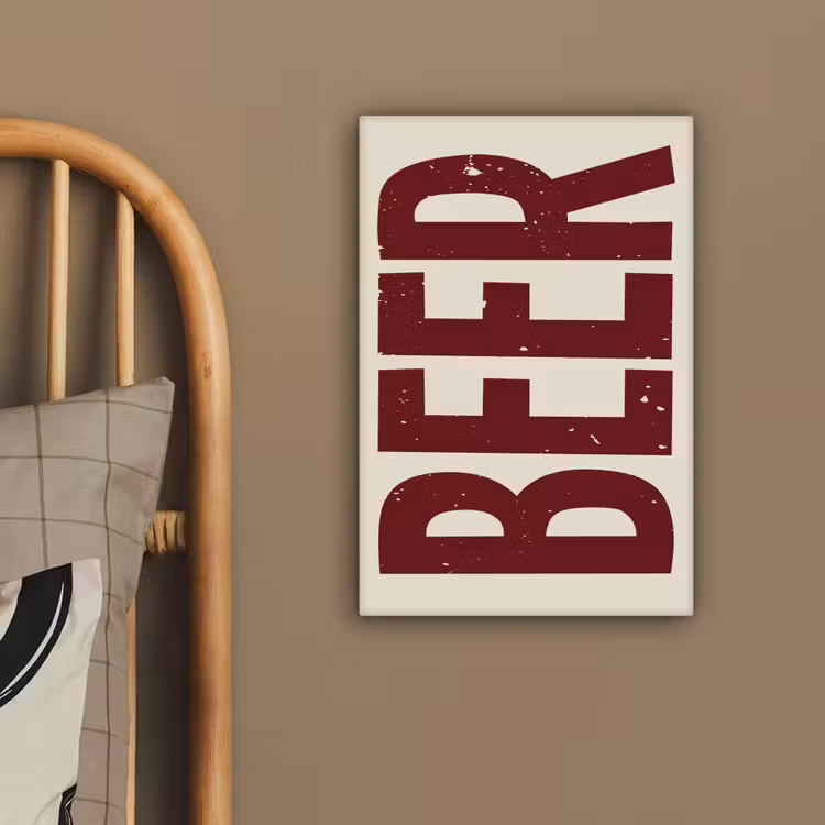 Canvas schilderij - Japandi - Beer - Red - Retro — 2