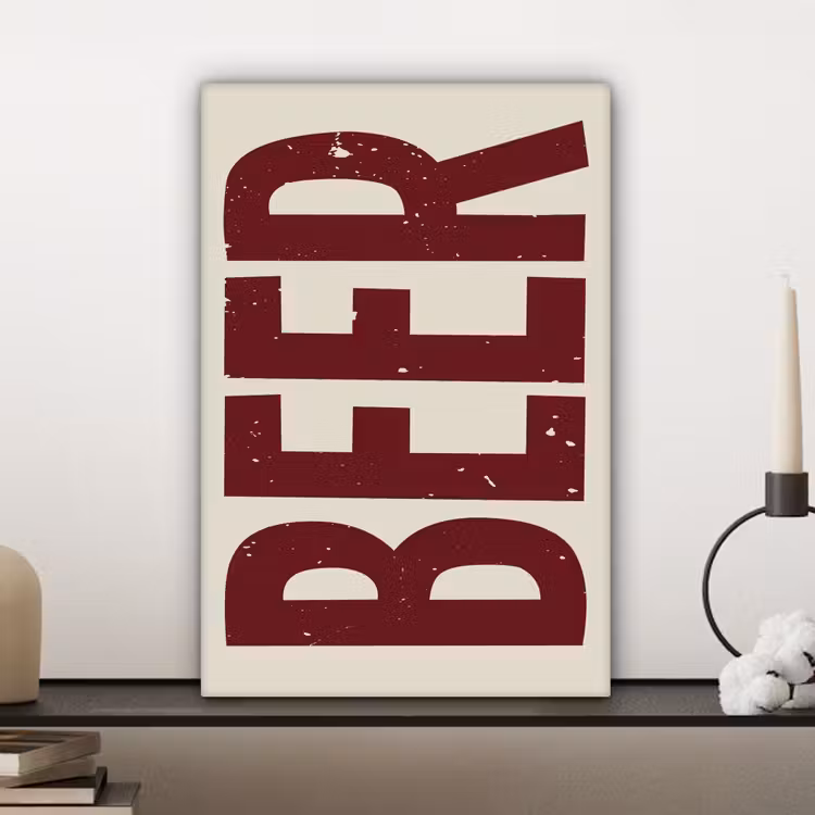 Canvas schilderij - Japandi - Beer - Red - Retro — 4