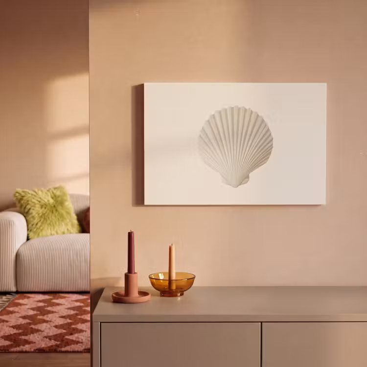 Canvas schilderij - Schelp - Minimalistisch - Wit — 1