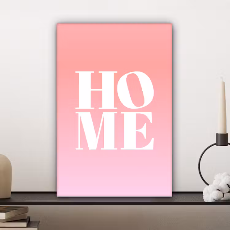 Canvas schilderij - Home - Letters - Groot - Roze — 4
