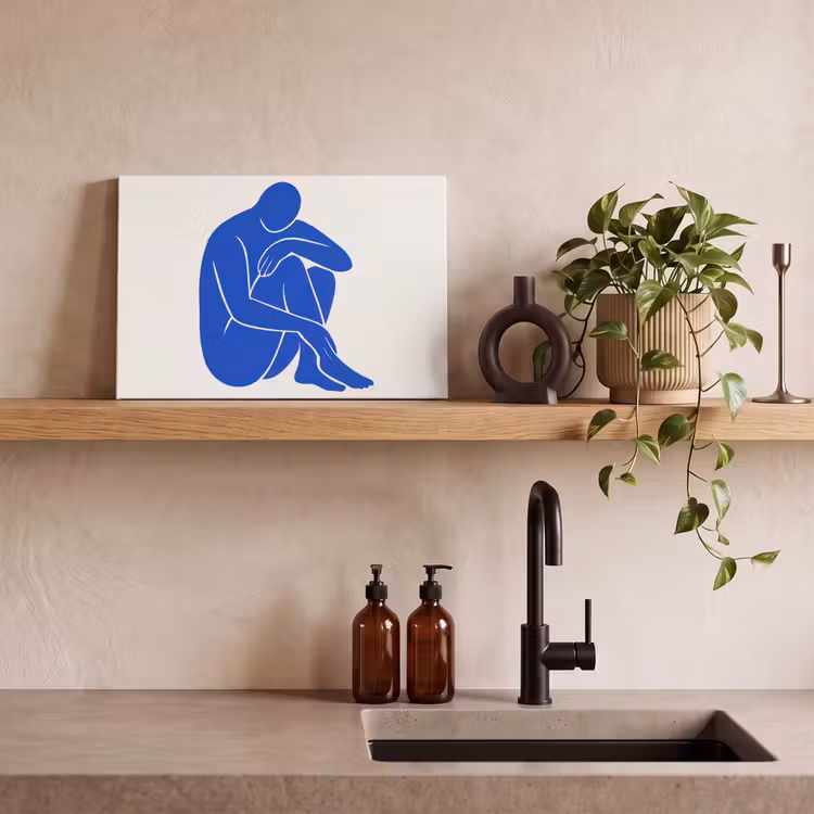 Canvas schilderij - Lichaam - Abstract - Blauw — 2