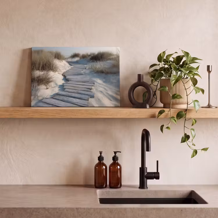 Canvas schilderij - Pad - Planken - Duinen - Gras — 2