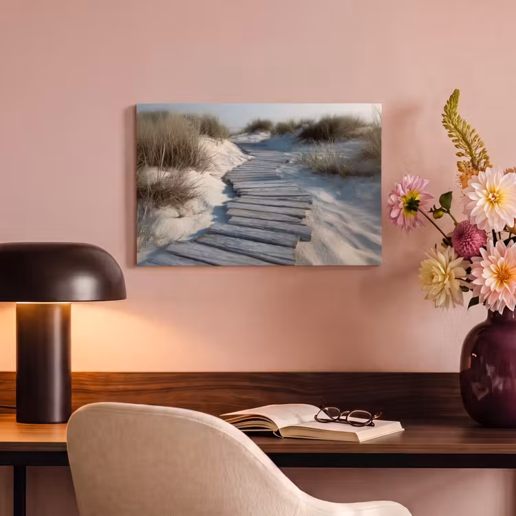 Canvas schilderij - Pad - Planken - Duinen - Gras — 3
