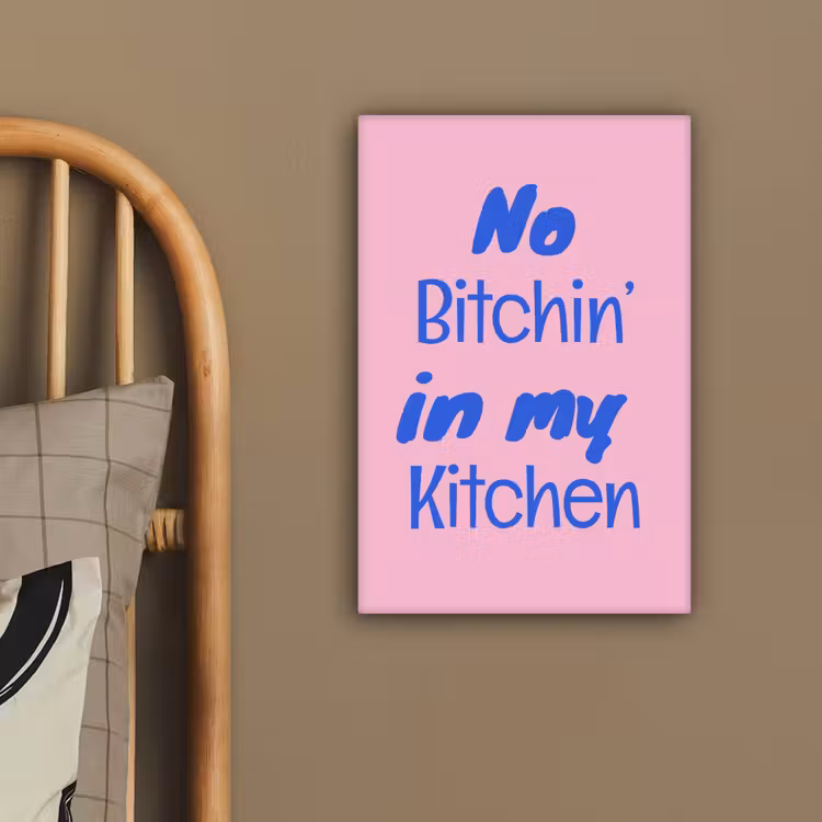 Canvas schilderij - Quote - Blauw - Lettertype - Keuken — 2