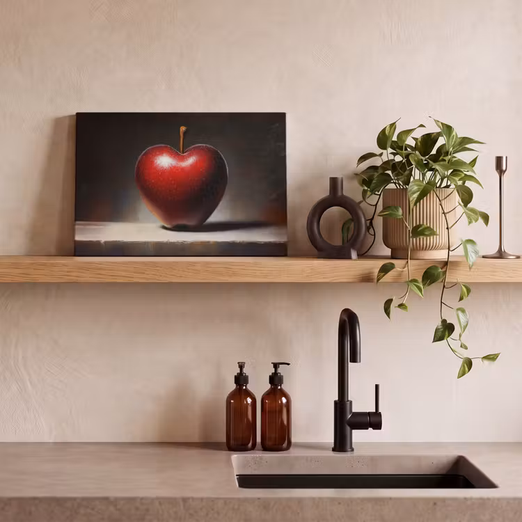 Canvas schilderij - Apple - Hart - Rood — 2