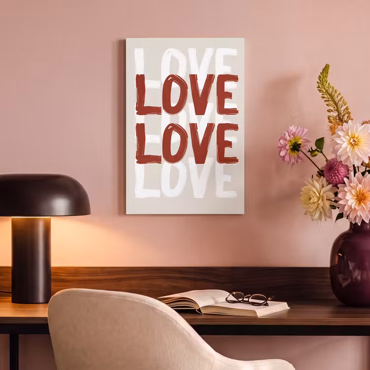 Canvas schilderij - Love - Rood - Tekst — 2
