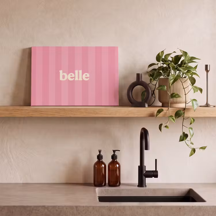 Canvas schilderij - Roze - Gestreept - Belle — 2