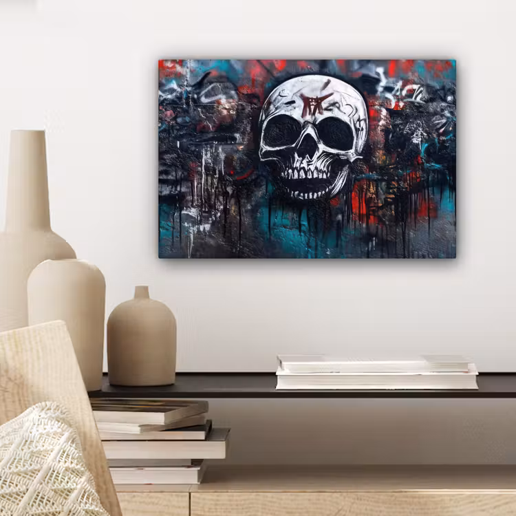 Canvas schilderij - Schedels - Graffiti - Abstract — 4