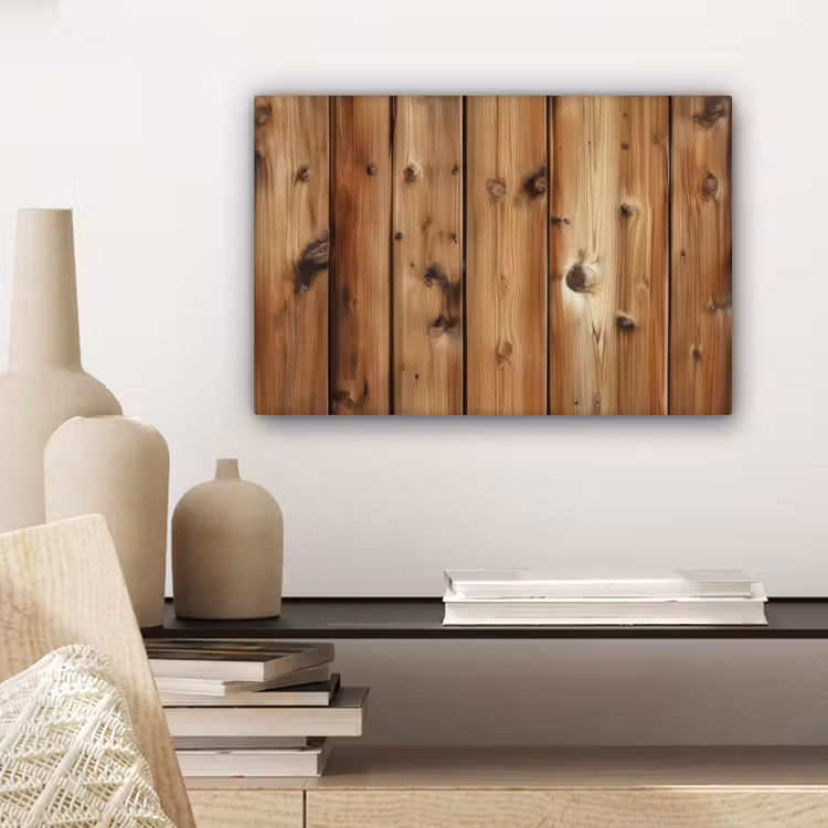 Canvas schilderij - Hout - Planken - Bruin — 4
