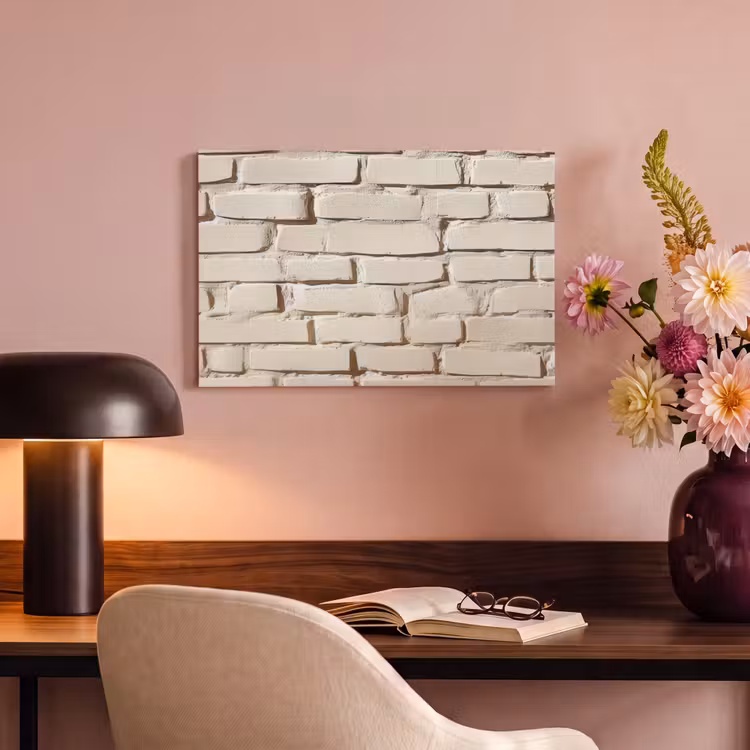 Canvas schilderij - Bakstenen - Muur - Licht - Wit — 3