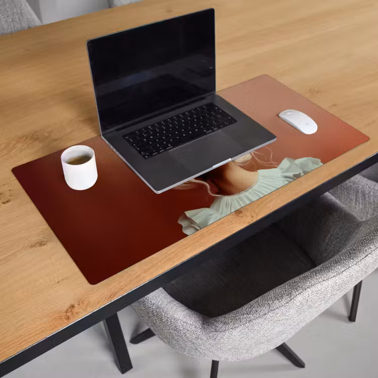 Bureau onderlegger - Vrouw - Macarons - Bril — 2