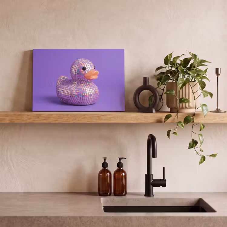 Canvas schilderij - Disco - Eend - Paars — 2