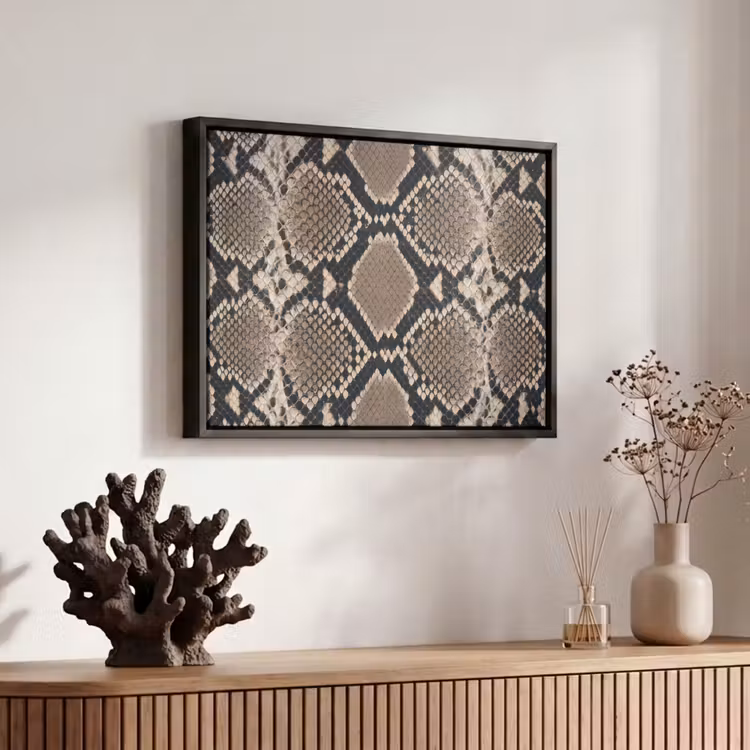 Canvas met lijst - Slangenprint - Python - Bruin — 6