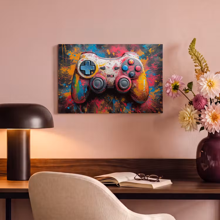 Canvas schilderij - Graffiti - Gaming - Controller - Verf — 3