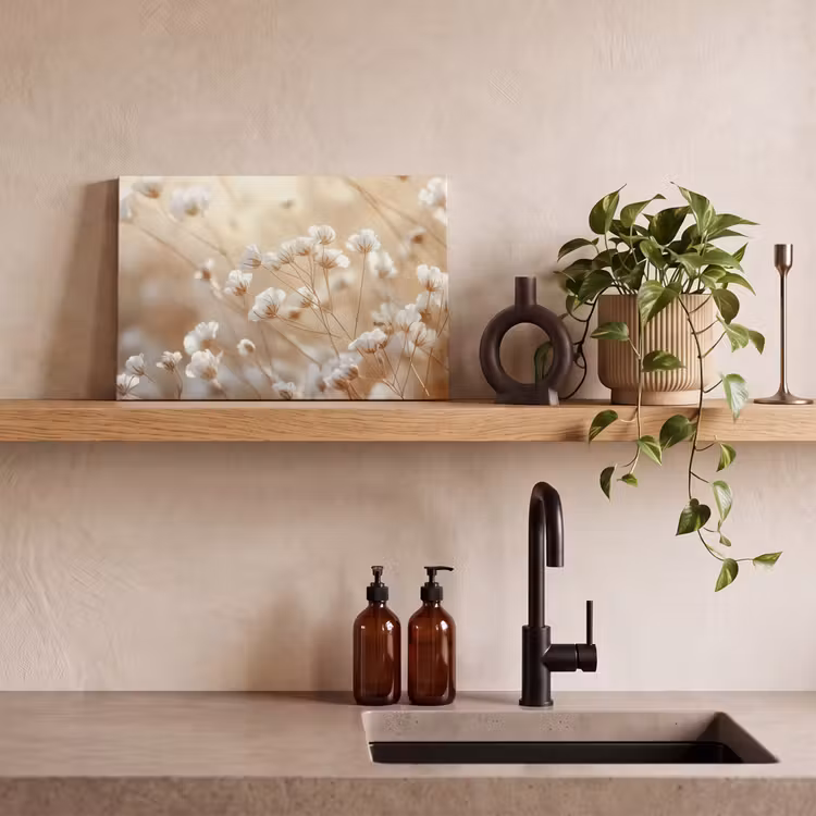 Canvas schilderij - Wilde - Bloemen - Wit — 2